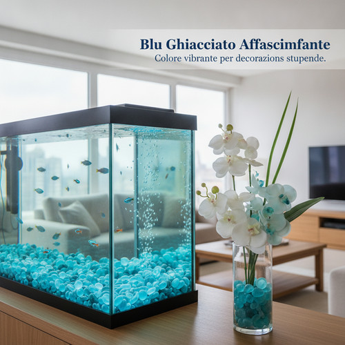 Ciottoli vetro blu - di,